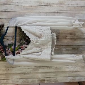 Plus Size White Peasant Crop Top